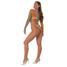 Load image into Gallery viewer, lace-by-lj-rainbow-fence-net-crop-top-and-bottoms