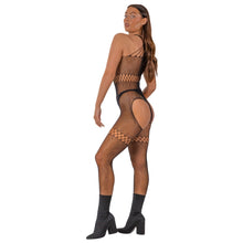 Load image into Gallery viewer, lace-by-lj-crossover-neck-crotchless-bodystocking