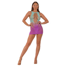 Load image into Gallery viewer, lace-by-lj-ombre-faux-lace-up-mini-dress