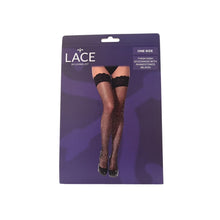 Load image into Gallery viewer, lace-by-lj-fishnet-thigh-high-stockings-with-rhinestones