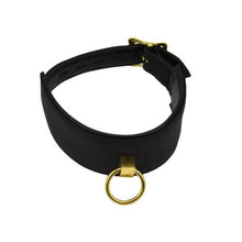 Load image into Gallery viewer, bound-noir-nubuck-leather-collar-with-o-ring