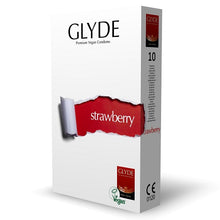 Load image into Gallery viewer, glyde-ultra-strawberry-flavour-vegan-condoms-10-pack