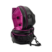 Load image into Gallery viewer, bound-to-please-pink-black-wrist-cuffs