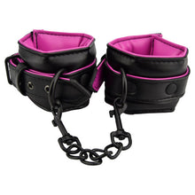 Load image into Gallery viewer, bound-to-please-pink-black-ankle-cuffs