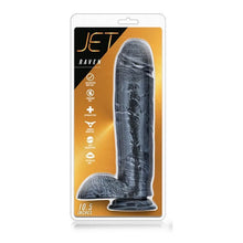 Load image into Gallery viewer, jet-raven-carbon-10-5-inch-metallic-black-realistic-dildo