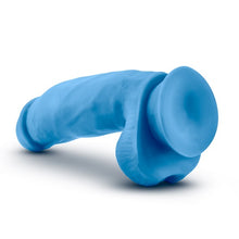 Load image into Gallery viewer, 7-inch-realistic-silicone-dual-density-girthy-dildo-with-suction-cup-and-balls-blue