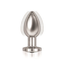 Load image into Gallery viewer, ass-sation-remote-vibrating-metal-butt-plug-silver