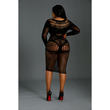 Load image into Gallery viewer, moonlight-long-sleeve-lace-dress-black-plus-size