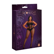 Load image into Gallery viewer, moonlight-lace-and-fishnet-bodystocking-black-plus-size