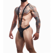 Load image into Gallery viewer, c4m-dungeon-black-leatherette-full-body-harness-one-size