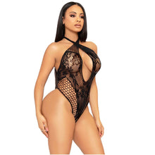 Load image into Gallery viewer, leg-avenue-lace-and-net-halter-teddy