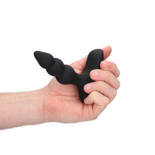 Load image into Gallery viewer, beaded-vibrating-anal-plug-with-remote-control-black