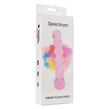 Load image into Gallery viewer, spectrum-ribbed-glass-dildo
