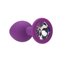 Load image into Gallery viewer, loving-joy-jewelled-silicone-butt-plug-purple-small
