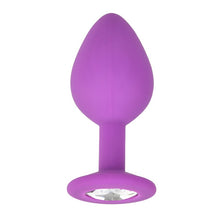 Load image into Gallery viewer, loving-joy-jewelled-silicone-butt-plug-purple-medium
