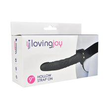 Load image into Gallery viewer, loving-joy-8-inch-hollow-strap-on-black
