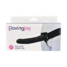 Load image into Gallery viewer, loving-joy-8-inch-hollow-strap-on-black
