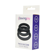 Load image into Gallery viewer, loving-joy-thick-silicone-cock-rings-3-pack-grey
