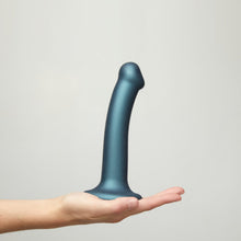 Load image into Gallery viewer, strap-on-me-duck-egg-blue-metallic-shine-mono-density-dildo-medium
