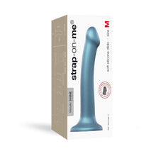 Load image into Gallery viewer, strap-on-me-duck-egg-blue-metallic-shine-mono-density-dildo-medium
