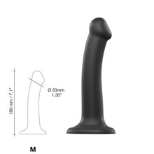Load image into Gallery viewer, strap-on-me-semi-realistic-dual-density-bendable-dildo-black-medium

