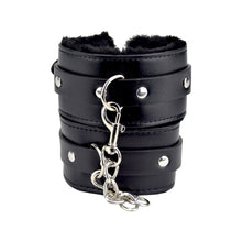 Load image into Gallery viewer, bound-to-please-furry-plush-wrist-cuffs-black
