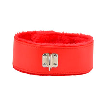 Load image into Gallery viewer, bound-to-please-furry-collar-with-leash-red
