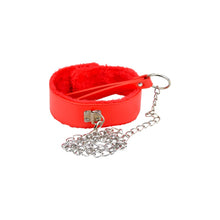 Load image into Gallery viewer, bound-to-please-furry-collar-with-leash-red
