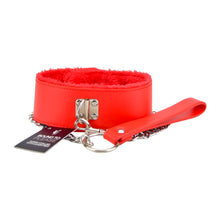 Load image into Gallery viewer, bound-to-please-furry-collar-with-leash-red
