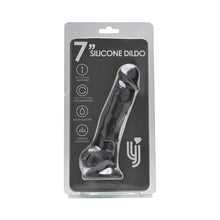 Load image into Gallery viewer, loving-joy-7-inch-realistic-silicone-dildo-with-suction-cup-and-balls-black
