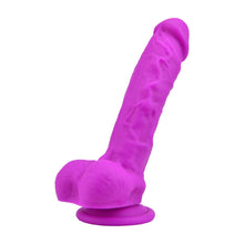 Load image into Gallery viewer, loving-joy-8-inch-realistic-silicone-dildo-with-suction-cup-and-balls-purple
