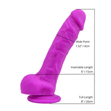 Load image into Gallery viewer, loving-joy-8-inch-realistic-silicone-dildo-with-suction-cup-and-balls-purple
