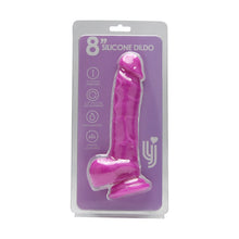 Load image into Gallery viewer, loving-joy-8-inch-realistic-silicone-dildo-with-suction-cup-and-balls-purple
