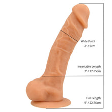 Load image into Gallery viewer, loving-joy-9-inch-realistic-silicone-dildo-with-suction-cup-and-balls-vanilla
