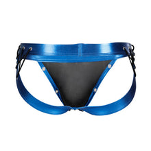 Load image into Gallery viewer, c4m-desire-jockstrap-blue-leatherette-extra-large
