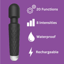 Load image into Gallery viewer, loving-joy-20-function-wand-vibrator-black
