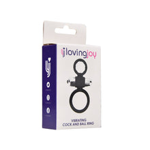 Load image into Gallery viewer, loving-joy-silicone-vibrating-cock-and-ball-ring
