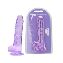 Load image into Gallery viewer, loving-joy-7-inch-dildo-with-balls-purple
