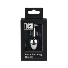 Load image into Gallery viewer, toosh-silver-metal-butt-plug-small-clear-stone
