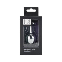 Load image into Gallery viewer, toosh-silver-metal-butt-plug-medium-clear-stone
