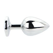 Load image into Gallery viewer, toosh-silver-metal-butt-plug-large-clear-stone
