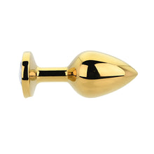 Load image into Gallery viewer, toosh-gold-metal-butt-plug-medium-clear-stone
