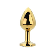 Load image into Gallery viewer, toosh-gold-metal-butt-plug-medium-clear-stone

