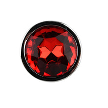 Load image into Gallery viewer, toosh-silver-metal-butt-plug-small-red-stone
