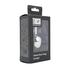 Load image into Gallery viewer, toosh-silver-metal-butt-plug-large-red-stone
