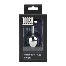 Load image into Gallery viewer, toosh-silver-metal-butt-plug-large-red-stone
