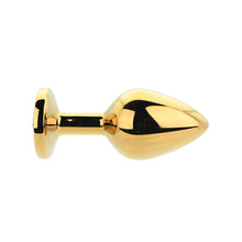 Load image into Gallery viewer, toosh-gold-metal-butt-plug-medium-red-stone
