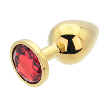 Load image into Gallery viewer, toosh-gold-metal-butt-plug-large-red-stone
