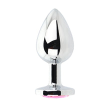 Load image into Gallery viewer, toosh-silver-metal-butt-plug-large-pink-stone
