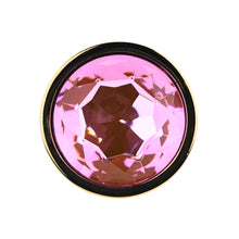 Load image into Gallery viewer, toosh-gold-metal-butt-plug-large-pink-stone
